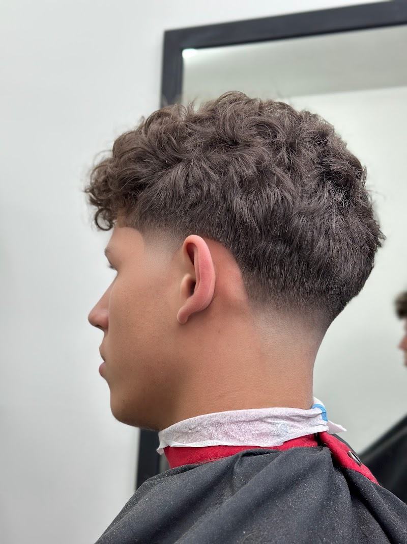 Degradé bajo sobre pelo rizado, vista de nuca