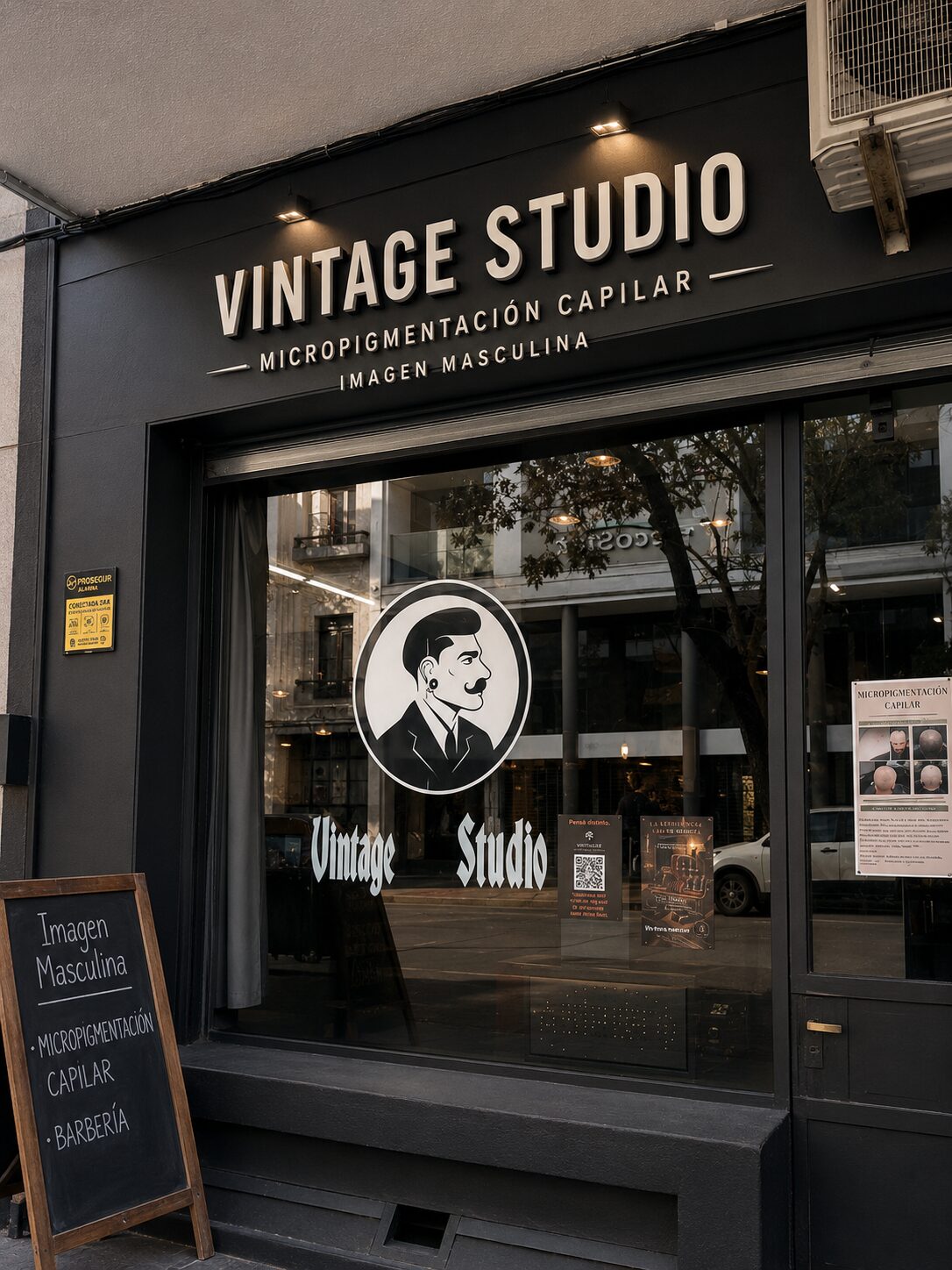 La fachada de Vintage Studio en Dr. Domingo Aramburu 1643